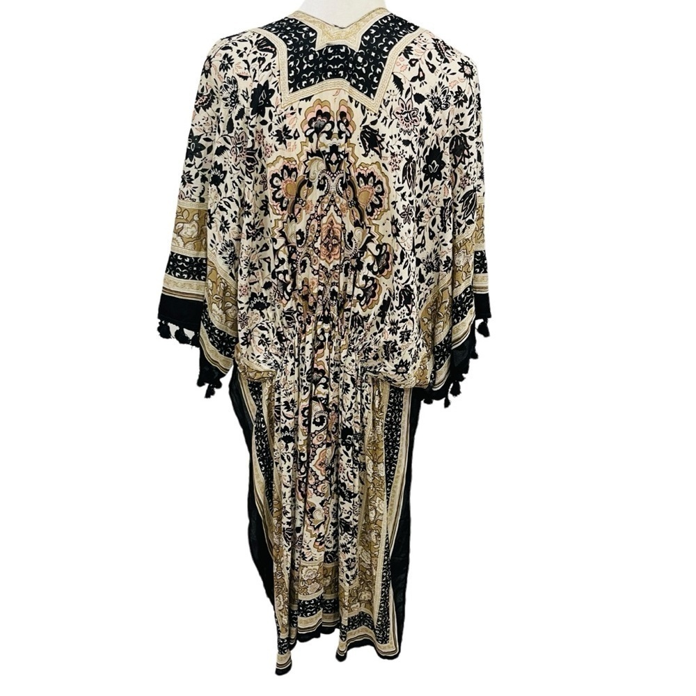 Vince Camuto NWT One/Size Boho Floral Print Coverup Kimono Tassels - Picture 5 of 10